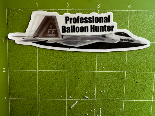 F22 Professional Balloon Hunter Sticker