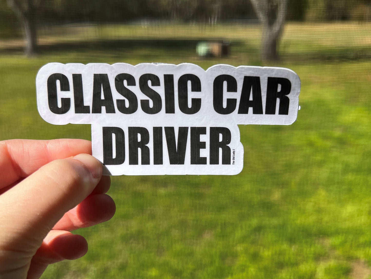 Classic Car Driver Sticker